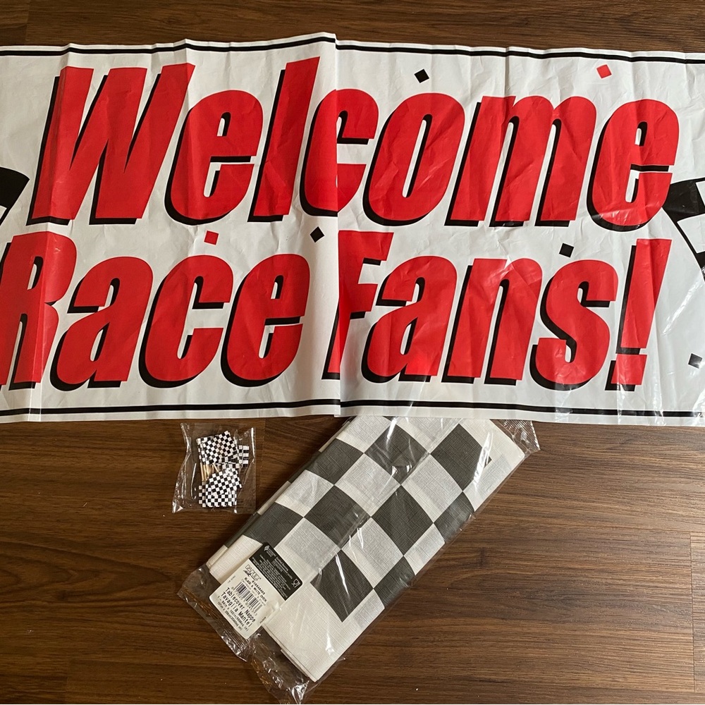 Race car party decor